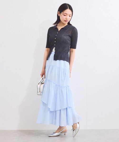 VIS(ビス)の「サマーニットシアーリブカーディガン(カーディガン/ボレロ・レディース・ピンク系その他2/キナリ/チャコールグレー・FREE)」の13枚目の写真