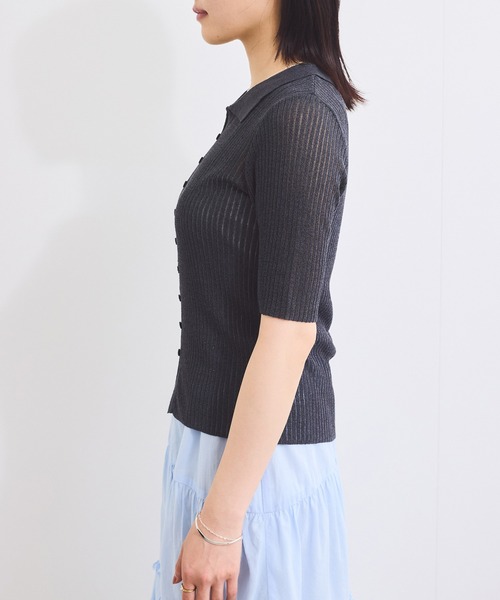 VIS(ビス)の「サマーニットシアーリブカーディガン(カーディガン/ボレロ・レディース・ピンク系その他2/キナリ/チャコールグレー・FREE)」の17枚目の写真