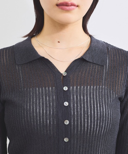 VIS(ビス)の「サマーニットシアーリブカーディガン(カーディガン/ボレロ・レディース・ピンク系その他2/キナリ/チャコールグレー・FREE)」の19枚目の写真