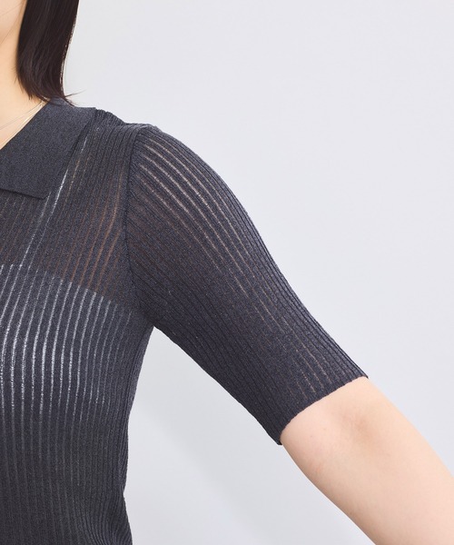 VIS(ビス)の「サマーニットシアーリブカーディガン(カーディガン/ボレロ・レディース・ピンク系その他2/キナリ/チャコールグレー・FREE)」の20枚目の写真