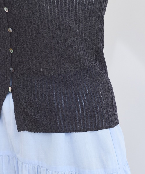 VIS(ビス)の「サマーニットシアーリブカーディガン(カーディガン/ボレロ・レディース・ピンク系その他2/キナリ/チャコールグレー・FREE)」の21枚目の写真