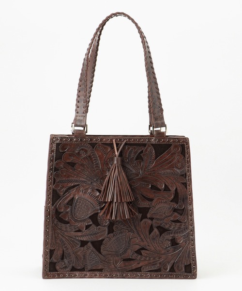 CARVING TRIBES(カービングトライブス)の「Cutwork toteBAG(トートバッグ・レディース・ブラック/ブラウン系その他・FREE)」の1枚目の写真