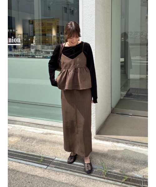 titivate（ティティベイト）の「ベーシックIラインスカート（スカート・レディース・ネイビー/ベージュ/ブラウン/ブラック・L/M/S）」の8枚目の写真