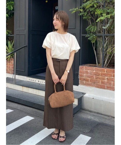 titivate（ティティベイト）の「ベーシックIラインスカート（スカート・レディース・ネイビー/ベージュ/ブラウン/ブラック・L/M/S）」の10枚目の写真