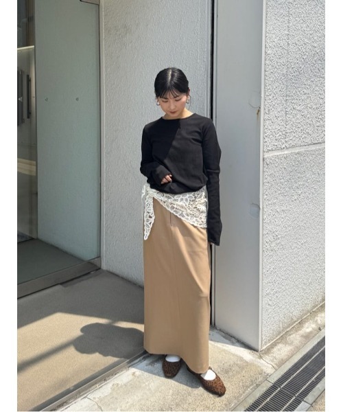 titivate（ティティベイト）の「ベーシックIラインスカート（スカート・レディース・ネイビー/ベージュ/ブラウン/ブラック・L/M/S）」の5枚目の写真
