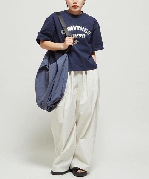 CONVERSE TOKYO(コンバーストウキョウ)の「RIPSTOP GATHERED SHOULDER BAG(ショルダーバッグ・レディース・ブルー/アイボリー/ブラック・FREE)」の8枚目の写真