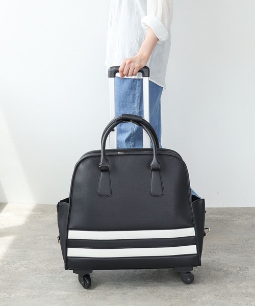 Cepica（セピカ）の「４輪両サイドポッケ付ボーダーキャリー（スーツケース/キャリーバッグ・レディース・ブラック・FREE）」の7枚目の写真