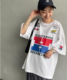 [HONDA×JEANS FACTORY/ホンダ×ジーンズファクトリー] HONDA コラボレーション レーシング プリントＴシャツ
