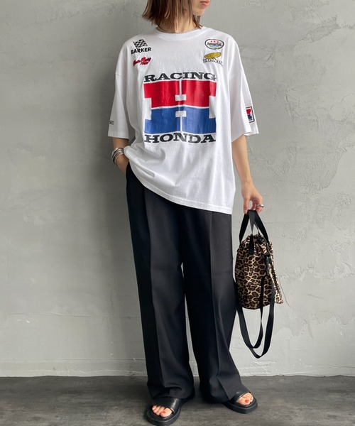 tシャツ 「HONDA×JEANS FACTORY/ホンダ×ジーンズファクトリー」 HONDA コラボレーション レーシング ジャージTシャツ レディ JEANS FACTORY tシャツ 「HONDA×JEANS FACTORY/ホンダ×ジーンズ