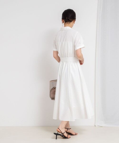 NOLLEY’S Sophi(ノーリーズソフィ)の「ウォッシャブルサッカーシャツワンピース(シャツワンピース・レディース・オリーブ/ホワイト/ネイビー・38/36)」の13枚目の写真