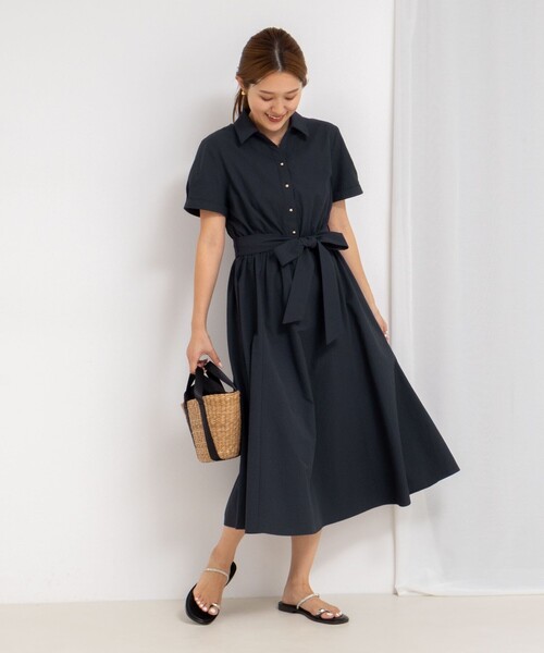 NOLLEY’S Sophi(ノーリーズソフィ)の「ウォッシャブルサッカーシャツワンピース(シャツワンピース・レディース・オリーブ/ホワイト/ネイビー・38/36)」の17枚目の写真