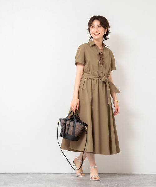 NOLLEY’S Sophi(ノーリーズソフィ)の「ウォッシャブルサッカーシャツワンピース(シャツワンピース・レディース・オリーブ/ホワイト/ネイビー・38/36)」の20枚目の写真