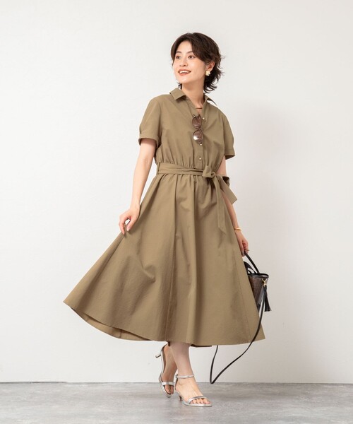 NOLLEY’S Sophi(ノーリーズソフィ)の「ウォッシャブルサッカーシャツワンピース(シャツワンピース・レディース・オリーブ/ホワイト/ネイビー・38/36)」の22枚目の写真