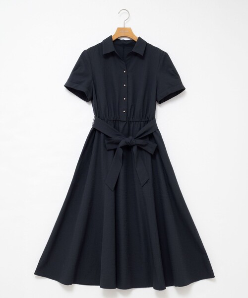 セール】ウォッシャブルサッカーシャツワンピース（シャツワンピース