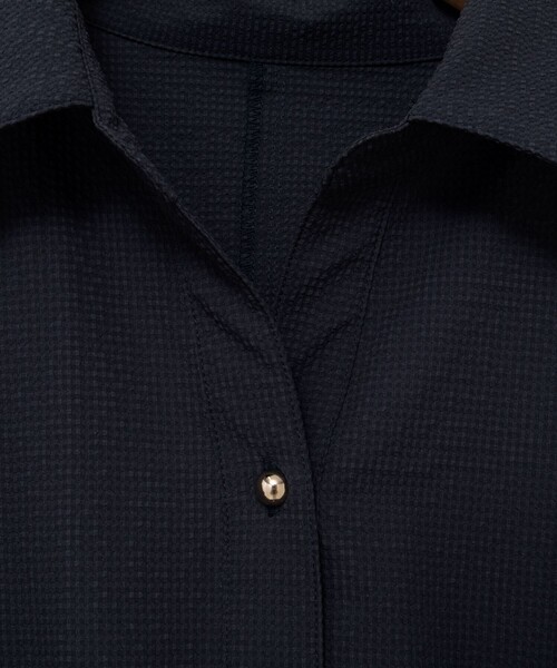 セール】ウォッシャブルサッカーシャツワンピース（シャツ