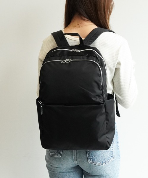 ACE(エース)の「エース リュックサック アリッサム A4サイズ収納 セットアップ ボトルホルダー 17694(バックパック/リュック・レディース・ネイビー/ベージュ/ブラック/ブルー・FREE)」の1枚目の写真