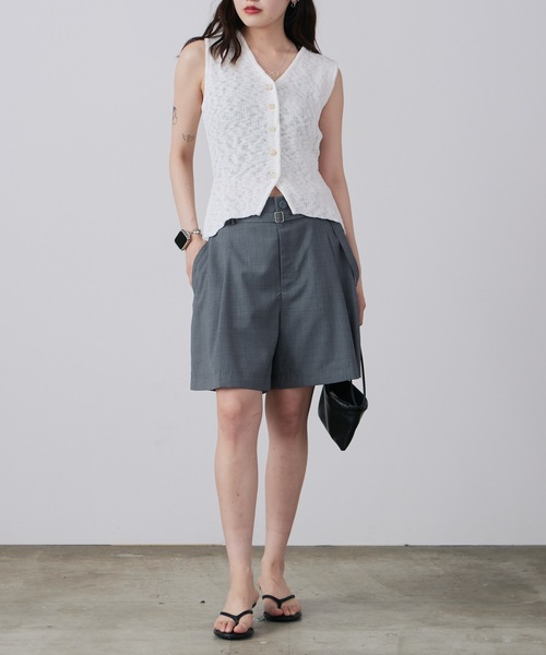 ルシェルブルー　タックフレアショートパンツ　38 セール】LE CIEL BLEU/ルシェルブルー Tucked Front Shorts