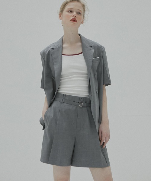LE CIEL BLEU/ルシェルブルー Tucked Front Shorts タック