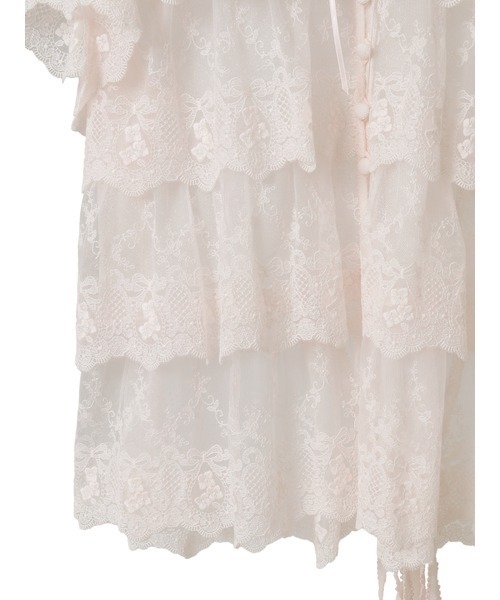 PINKHOUSE ドット柄レースフリル前かけ（新品、未使用） あじさい柄レースフリル使いブラウス（シャツ/ブラウス）｜PINK