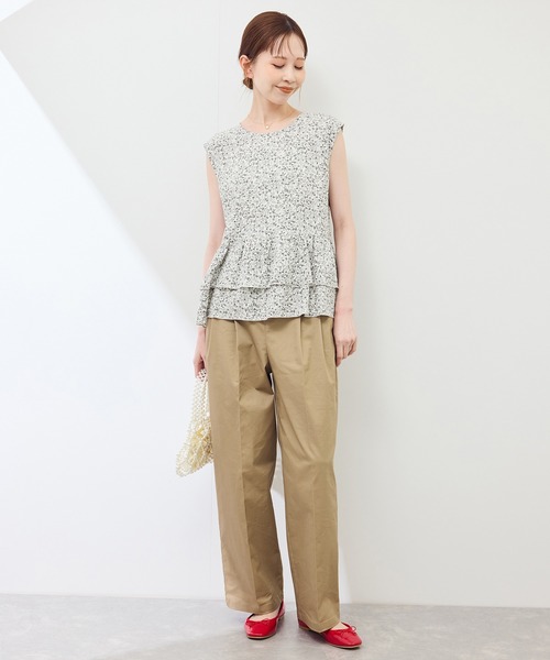 ROPE' PICNIC(ロペピクニック)の「小花柄ティアードゼロスリーブブラウス(シャツ/ブラウス・レディース・ブルー/グレー/ベージュ・38)」の11枚目の写真