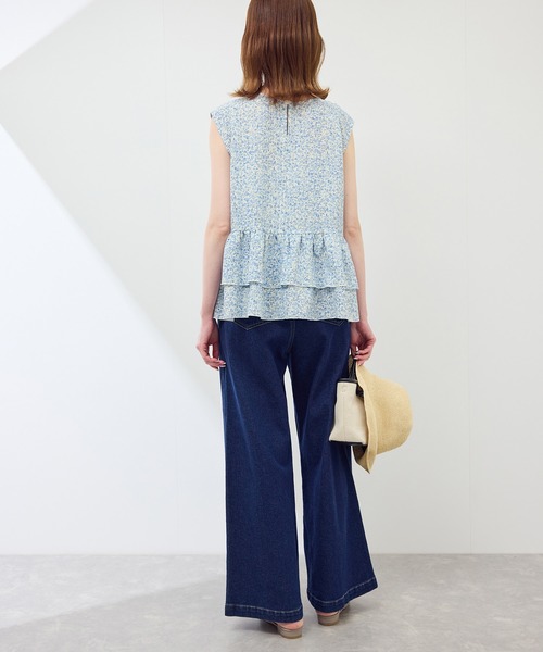 ROPE' PICNIC(ロペピクニック)の「小花柄ティアードゼロスリーブブラウス(シャツ/ブラウス・レディース・ブルー/グレー/ベージュ・38)」の21枚目の写真
