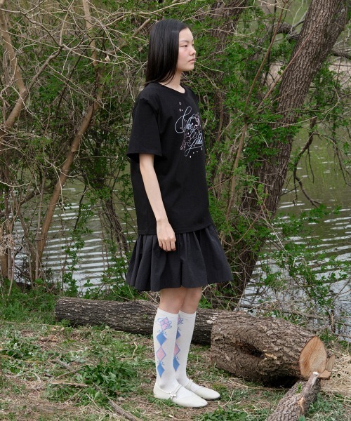 ROCKFISH WEATHERWEAR（ロックフィッシュウェザーウェア）の「[X MINJUKIM] ARGYLE SOCKS（ソックス/靴下・レディース・ホワイト・FREE）」の2枚目の写真