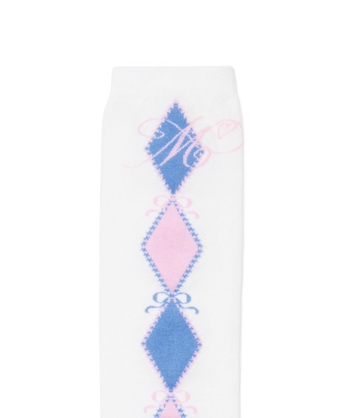 ROCKFISH WEATHERWEAR（ロックフィッシュウェザーウェア）の「[X MINJUKIM] ARGYLE SOCKS（ソックス/靴下・レディース・ホワイト・FREE）」の9枚目の写真