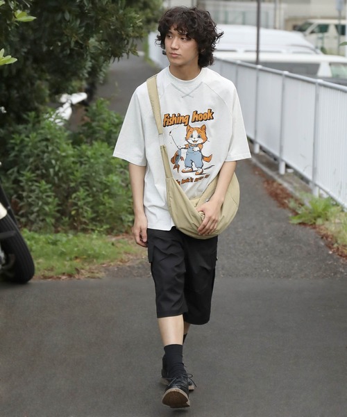 HOOK(フック)の「HOOK -original- アメリカンカートゥーン釣り猫プリントラグランスリーブTEE (SS)(Tシャツ/カットソー・メンズ・ホワイト/ライトグレー・MEDIUM/LARGE/X-LARGE)」の16枚目の写真