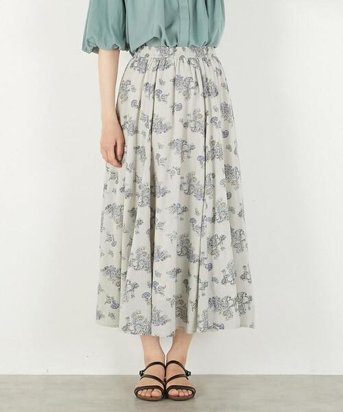 MELROSE claire（メルローズ クレール）の「【パネルギャザースカート】（スカート・レディース・ブラック/ライトグレー/ベージュ/モカ・FREE）」の4枚目の写真