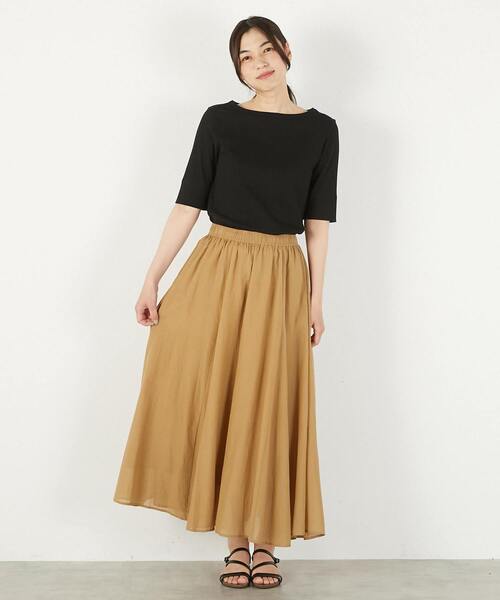 MELROSE claire（メルローズ クレール）の「【パネルギャザースカート】（スカート・レディース・ブラック/ライトグレー/ベージュ/モカ・FREE）」の5枚目の写真