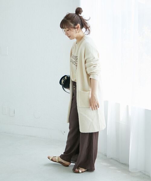 le.coeur blanc(ルクールブラン)の「《手洗い可能》Les Grands BoulevardsロゴTシャツ(Tシャツ/カットソー・レディース・オフホワイト/ベージュ/ダークグレー・38)」の5枚目の写真
