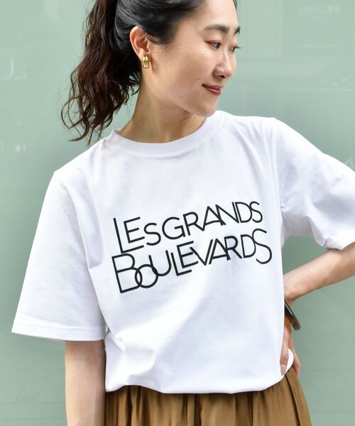 le.coeur blanc(ルクールブラン)の「《手洗い可能》Les Grands BoulevardsロゴTシャツ(Tシャツ/カットソー・レディース・オフホワイト/ベージュ/ダークグレー・38)」の21枚目の写真