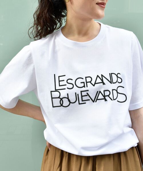 le.coeur blanc(ルクールブラン)の「《手洗い可能》Les Grands BoulevardsロゴTシャツ(Tシャツ/カットソー・レディース・オフホワイト/ベージュ/ダークグレー・38)」の22枚目の写真