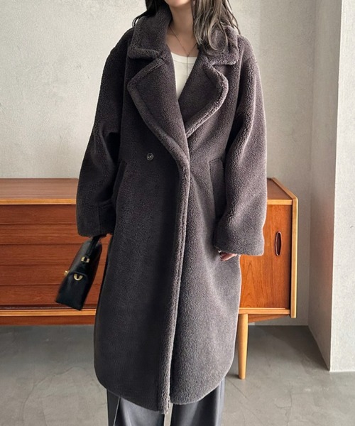 セール】【Eclat one】テディボア ロング コート（チェスターコート