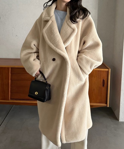 セール】【Eclat one】テディボア ロング コート（チェスターコート