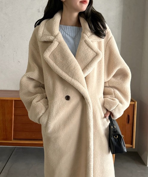 セール】【Eclat one】テディボア ロング コート(チェスターコート セール】【Eclat one】テディボア ロング コート(チェスターコート