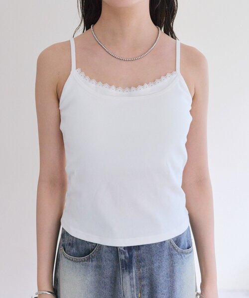 mystic（ミスティック）の「パット付きレイヤードキャミソール（キャミソール・レディース・ベージュ/ブラック/オフホワイト/グレー・FREE）」の8枚目の写真