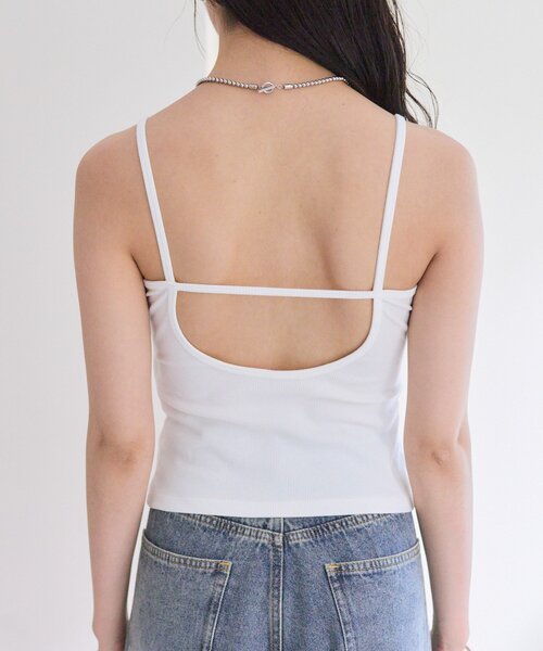 mystic（ミスティック）の「パット付きレイヤードキャミソール（キャミソール・レディース・ベージュ/ブラック/オフホワイト/グレー・FREE）」の6枚目の写真