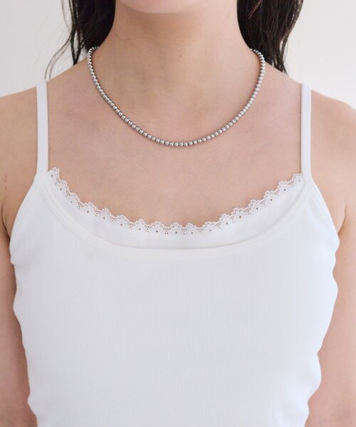 mystic（ミスティック）の「パット付きレイヤードキャミソール（キャミソール・レディース・ベージュ/ブラック/オフホワイト/グレー・FREE）」の5枚目の写真