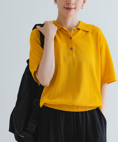 アーバンリサーチ URBAN RESEARCH 透かし柄ハーフスリーブニット