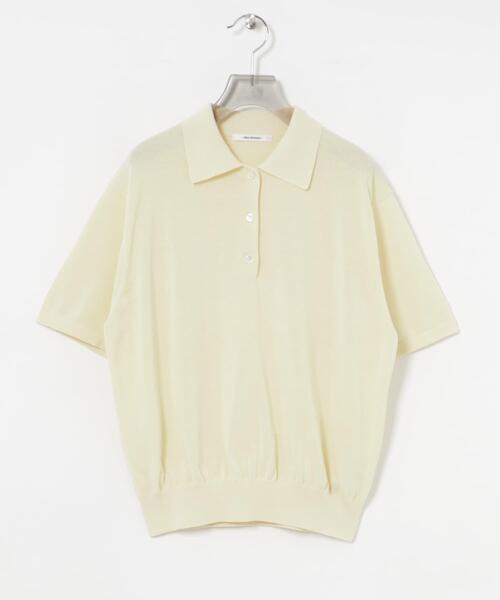 URBAN RESEARCH（アーバンリサーチ）の「シャツカラーハーフスリーブニット（ニット/セーター・レディース・アイボリー/ブラック/イエロー・FREE）」の11枚目の写真