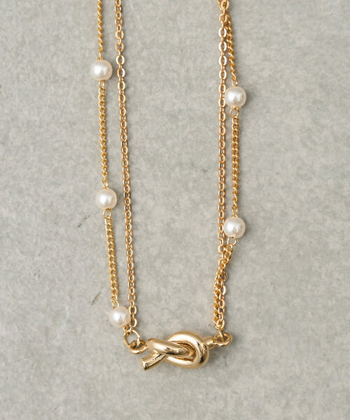 BIRTHDAY BAR(バースデイバー)の「Station pearl necklace ステーションパールネックレス(ネックレス・レディース・ゴールド・0)」の3枚目の写真