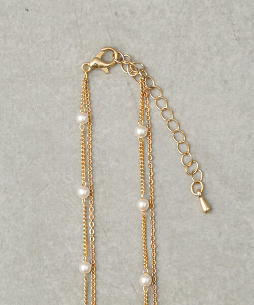 BIRTHDAY BAR(バースデイバー)の「Station pearl necklace ステーションパールネックレス(ネックレス・レディース・ゴールド・0)」の4枚目の写真