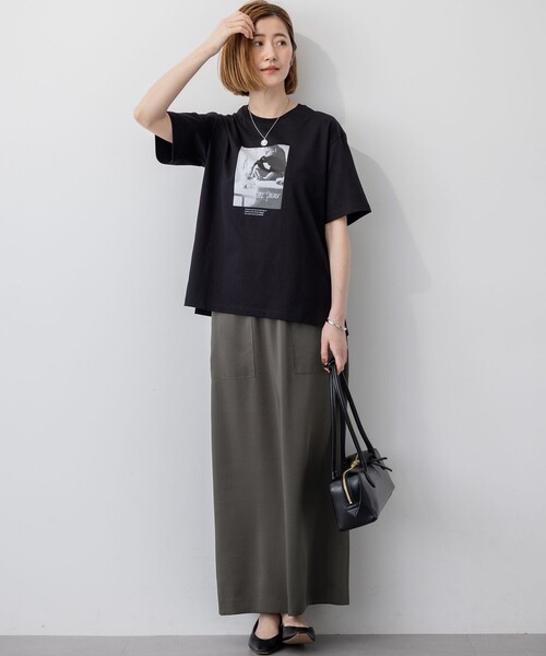 23区 L(ニジュウサンクオオキイサイズ)の「【洗える】JANE PACKERコラボ フォトプリント Tシャツ(Tシャツ/カットソー・レディース・ホワイト系/ホワイト系1/ブラック系/ブラック系1・44/46)」の14枚目の写真