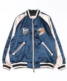 スカジャン（ブルー・ネイビー/青色系・ワンポイント