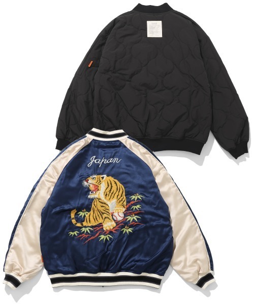 ボブマーリー　ネイビー ベルベット スカジャン　リバーシブル ボブマーリー ネイビー ベルベット スカジャン リバーシブル