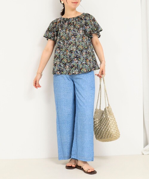 MICO COULIER(ミコクリエ)の「マルチカラーフラワープリントブラウス(シャツ/ブラウス・レディース・ブラック系その他/ブルー系その他・38)」の20枚目の写真