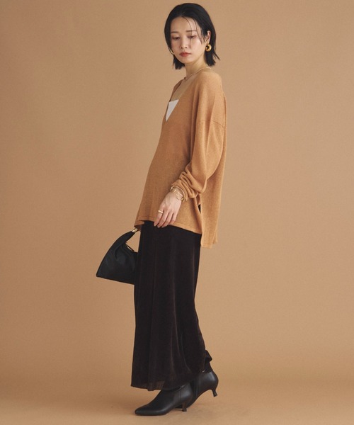 Doux archives(ドゥアルシーヴ)の「フロッキーベロアタイトスカート(スカート・レディース・ワイン/ブラック/ブラウン・38)」の10枚目の写真