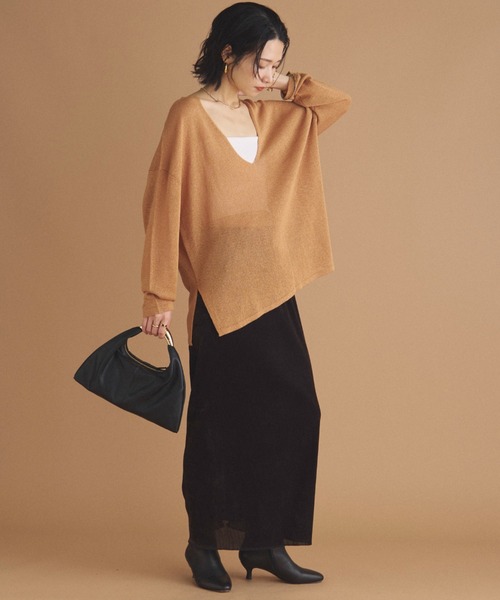 Doux archives(ドゥアルシーヴ)の「フロッキーベロアタイトスカート(スカート・レディース・ワイン/ブラック/ブラウン・38)」の12枚目の写真