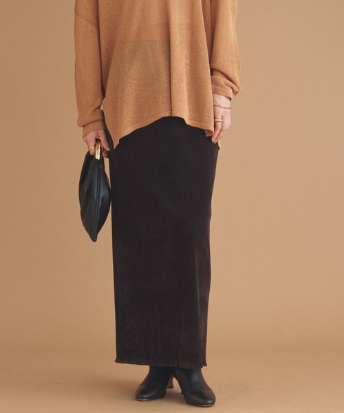 Doux archives(ドゥアルシーヴ)の「フロッキーベロアタイトスカート(スカート・レディース・ワイン/ブラック/ブラウン・38)」の15枚目の写真